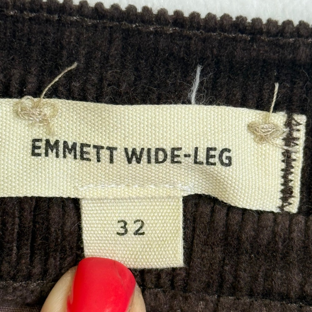 Madewell Emmett Wide-Leg Pants Womens 32 Brown Excellent Corduroy High Rise - Picture 5 of 8